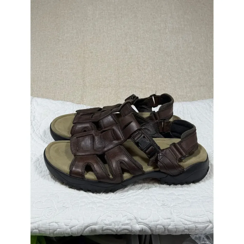 Teva Men's 11 Brown Fisherman Waterproof Leather Hiking Sandals Outdoor Trail